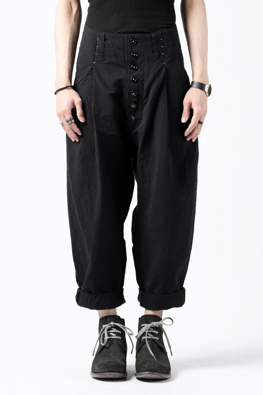 画像をギャラリービューアに読み込む, KLASICA SABRON(NW) WIDE TAPERED TROUSERS / TRI MIX HIGH DENSITY PLAIN (BLACK)