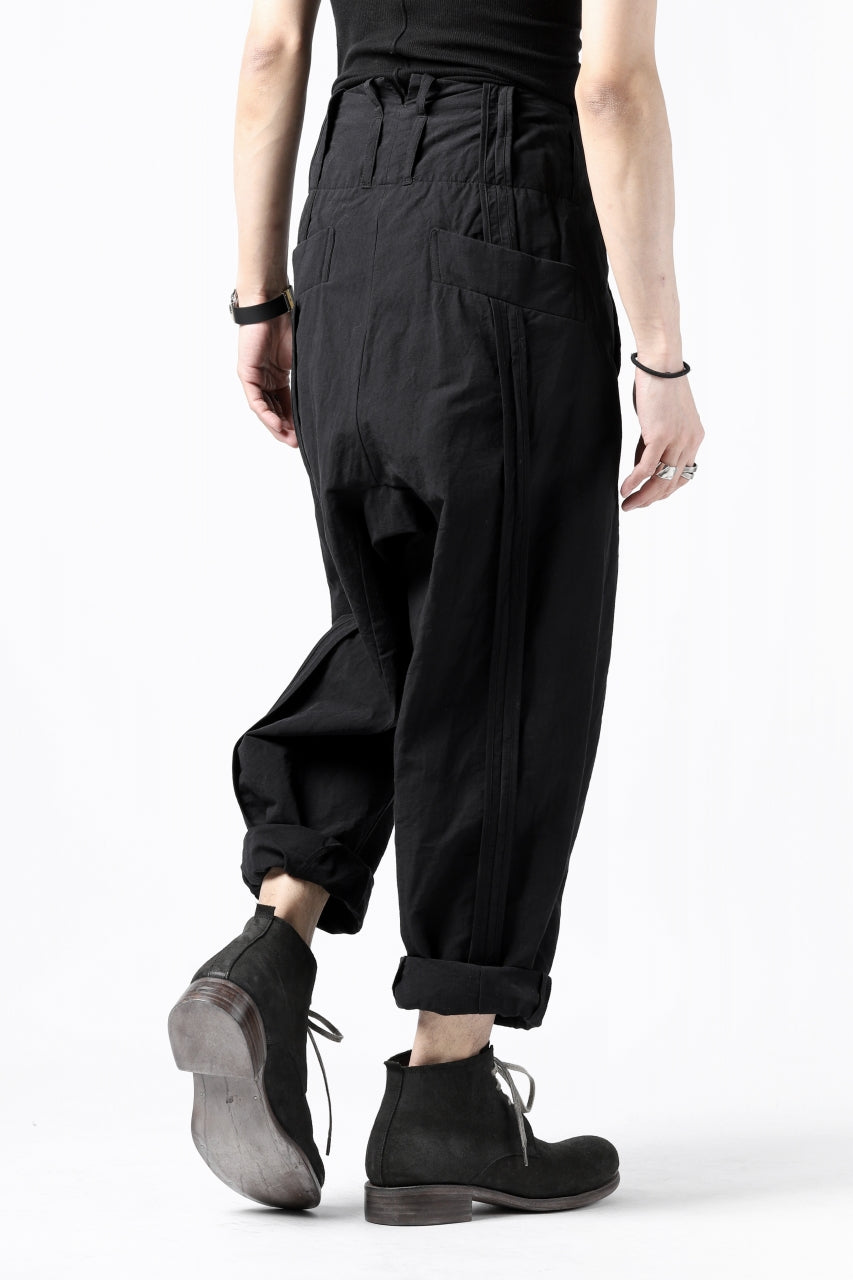 画像をギャラリービューアに読み込む, KLASICA SABRON(NW) WIDE TAPERED TROUSERS / TRI MIX HIGH DENSITY PLAIN (BLACK)