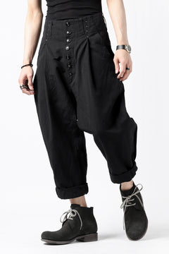 画像をギャラリービューアに読み込む, KLASICA SABRON(NW) WIDE TAPERED TROUSERS / TRI MIX HIGH DENSITY PLAIN (BLACK)