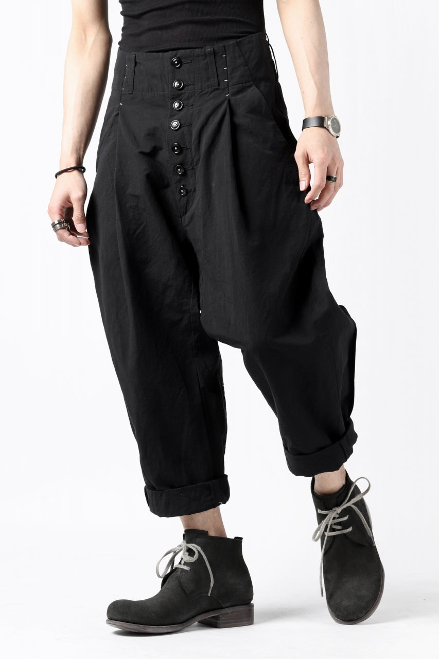画像をギャラリービューアに読み込む, KLASICA SABRON(NW) WIDE TAPERED TROUSERS / TRI MIX HIGH DENSITY PLAIN (BLACK)