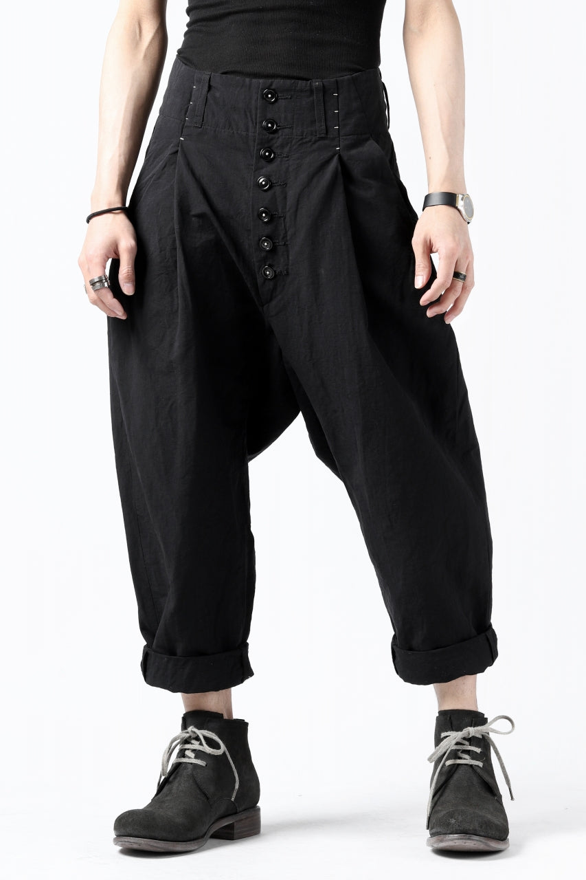画像をギャラリービューアに読み込む, KLASICA SABRON(NW) WIDE TAPERED TROUSERS / TRI MIX HIGH DENSITY PLAIN (BLACK)
