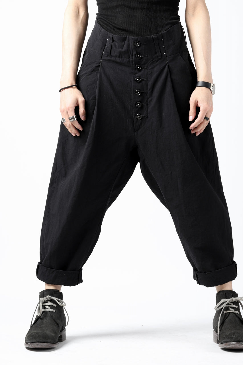 画像をギャラリービューアに読み込む, KLASICA SABRON(NW) WIDE TAPERED TROUSERS / TRI MIX HIGH DENSITY PLAIN (BLACK)