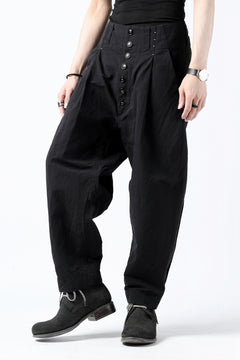 画像をギャラリービューアに読み込む, KLASICA SABRON(NW) WIDE TAPERED TROUSERS / TRI MIX HIGH DENSITY PLAIN (BLACK)