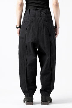 画像をギャラリービューアに読み込む, KLASICA SABRON(NW) WIDE TAPERED TROUSERS / TRI MIX HIGH DENSITY PLAIN (BLACK)
