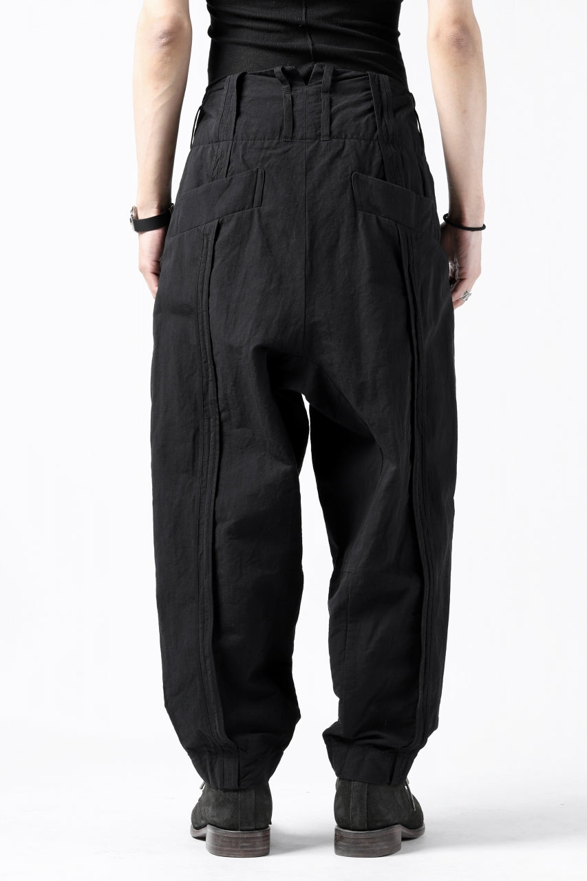 画像をギャラリービューアに読み込む, KLASICA SABRON(NW) WIDE TAPERED TROUSERS / TRI MIX HIGH DENSITY PLAIN (BLACK)