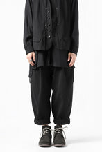 画像をギャラリービューアに読み込む, KLASICA SABRON(NW) WIDE TAPERED TROUSERS / TRI MIX HIGH DENSITY PLAIN (BLACK)