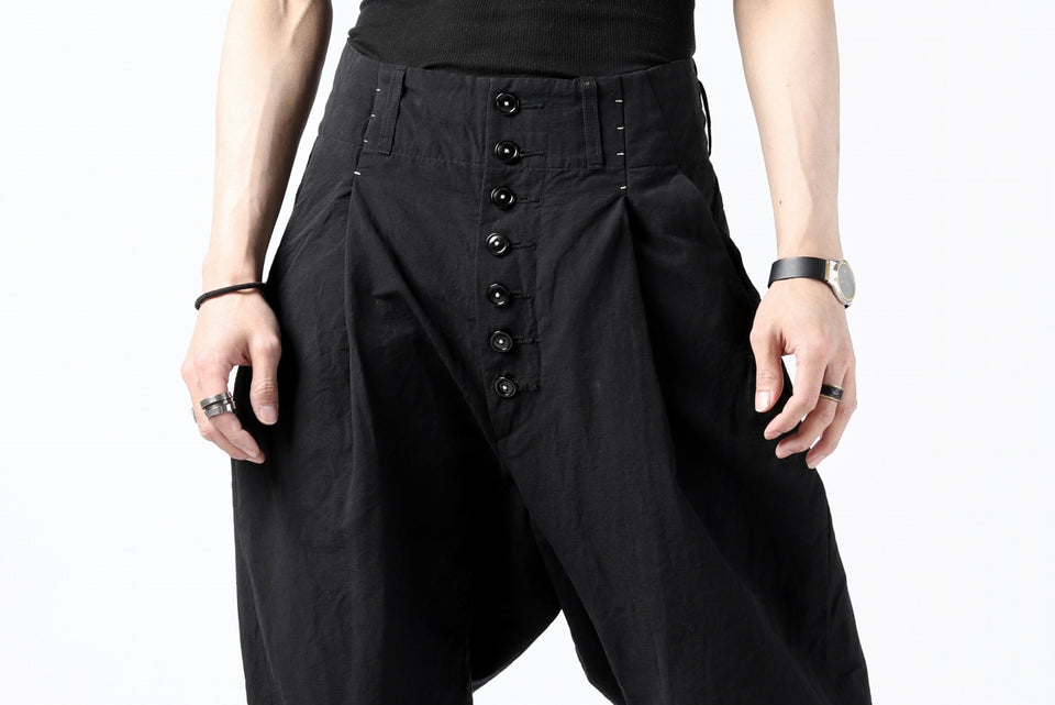画像をギャラリービューアに読み込む, KLASICA SABRON(NW) WIDE TAPERED TROUSERS / TRI MIX HIGH DENSITY PLAIN (BLACK)