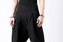 画像をギャラリービューアに読み込む, KLASICA SABRON(NW) WIDE TAPERED TROUSERS / TRI MIX HIGH DENSITY PLAIN (BLACK)