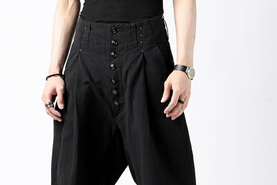 画像をギャラリービューアに読み込む, KLASICA SABRON(NW) WIDE TAPERED TROUSERS / TRI MIX HIGH DENSITY PLAIN (BLACK)