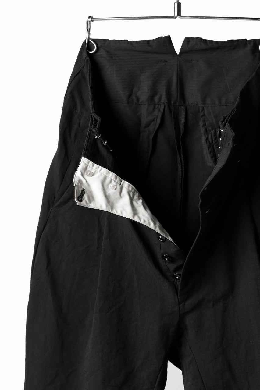 画像をギャラリービューアに読み込む, KLASICA SABRON(NW) WIDE TAPERED TROUSERS / TRI MIX HIGH DENSITY PLAIN (BLACK)