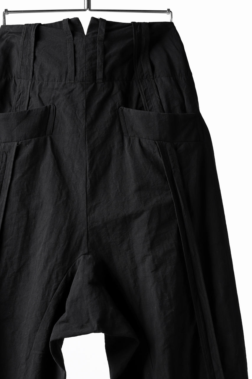 画像をギャラリービューアに読み込む, KLASICA SABRON(NW) WIDE TAPERED TROUSERS / TRI MIX HIGH DENSITY PLAIN (BLACK)