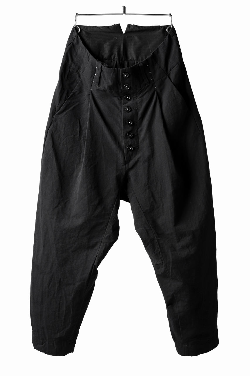 画像をギャラリービューアに読み込む, KLASICA SABRON(NW) WIDE TAPERED TROUSERS / TRI MIX HIGH DENSITY PLAIN (BLACK)