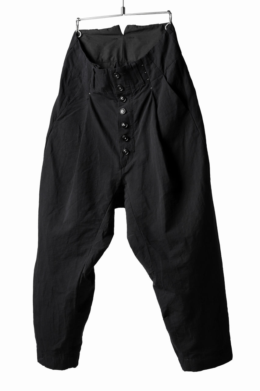 画像をギャラリービューアに読み込む, KLASICA SABRON(NW) WIDE TAPERED TROUSERS / TRI MIX HIGH DENSITY PLAIN (BLACK)