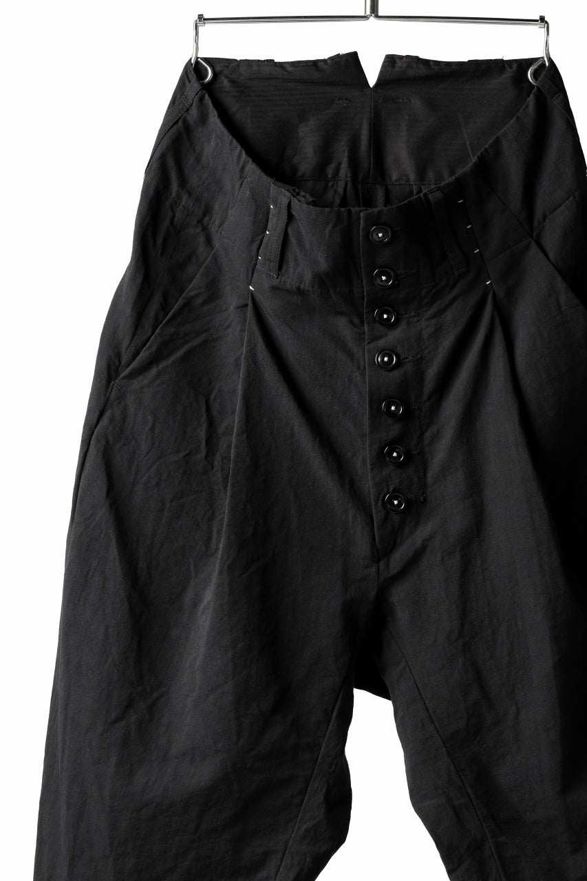 画像をギャラリービューアに読み込む, KLASICA SABRON(NW) WIDE TAPERED TROUSERS / TRI MIX HIGH DENSITY PLAIN (BLACK)