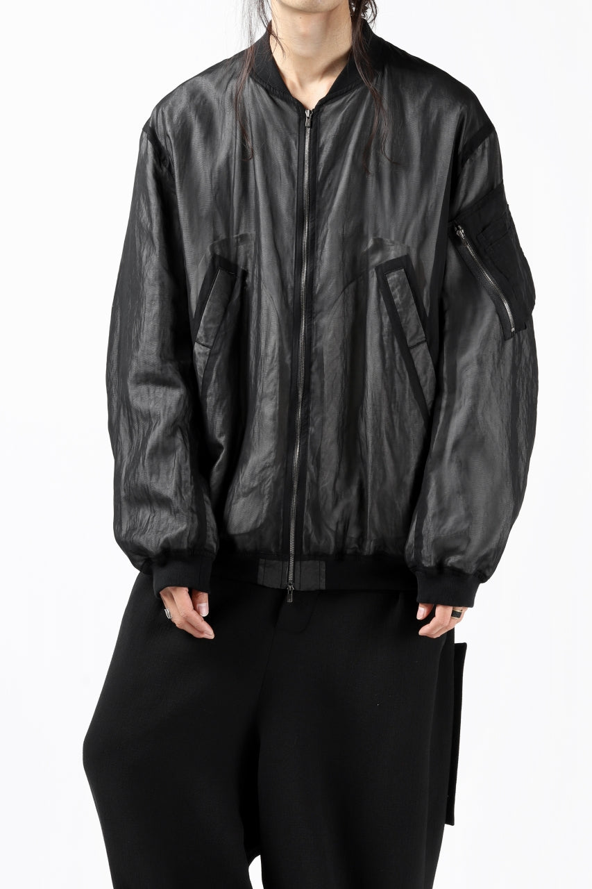Load image into Gallery viewer, KLASICA FLIGHT PC-1 JACKET / TRANSLUCENT ORGANDY (BLACK)