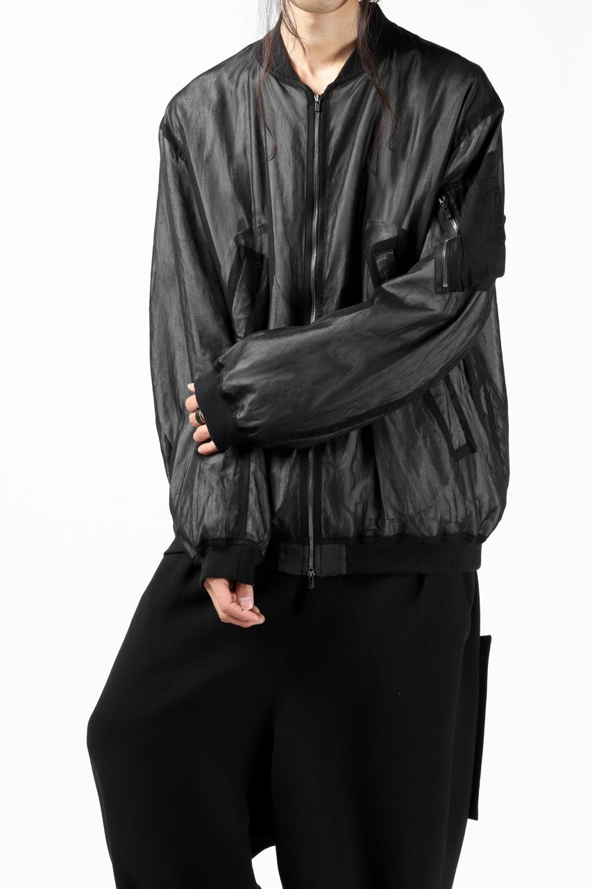 Load image into Gallery viewer, KLASICA FLIGHT PC-1 JACKET / TRANSLUCENT ORGANDY (BLACK)