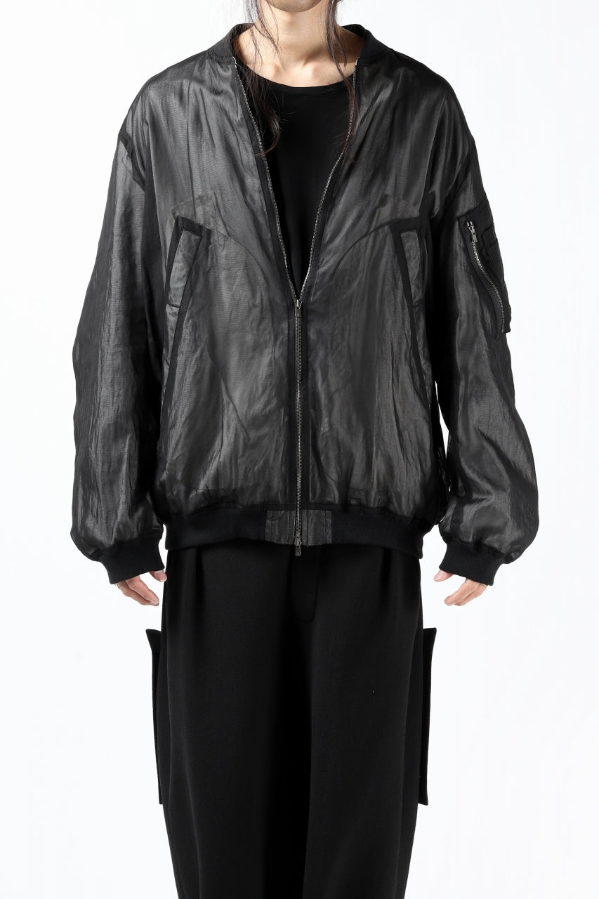 Load image into Gallery viewer, KLASICA FLIGHT PC-1 JACKET / TRANSLUCENT ORGANDY (BLACK)