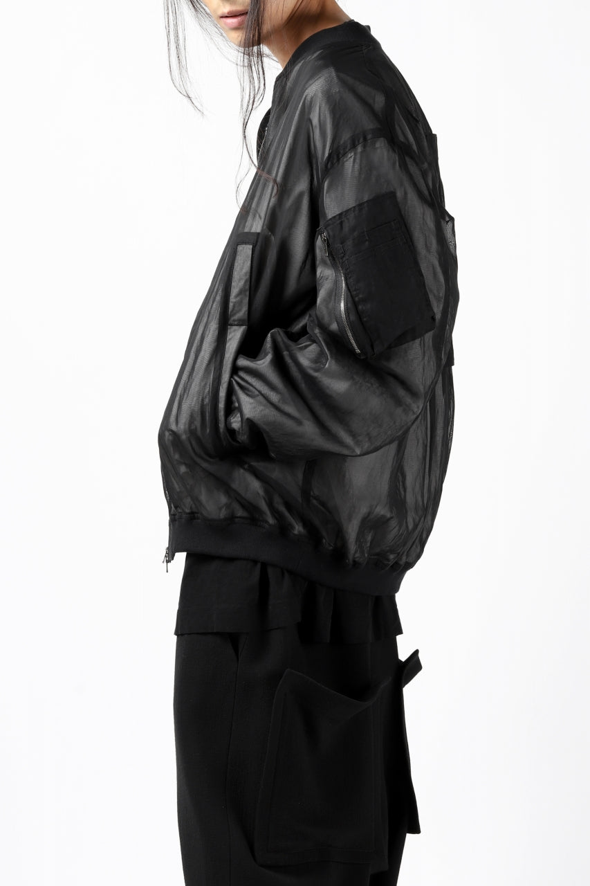 Load image into Gallery viewer, KLASICA FLIGHT PC-1 JACKET / TRANSLUCENT ORGANDY (BLACK)