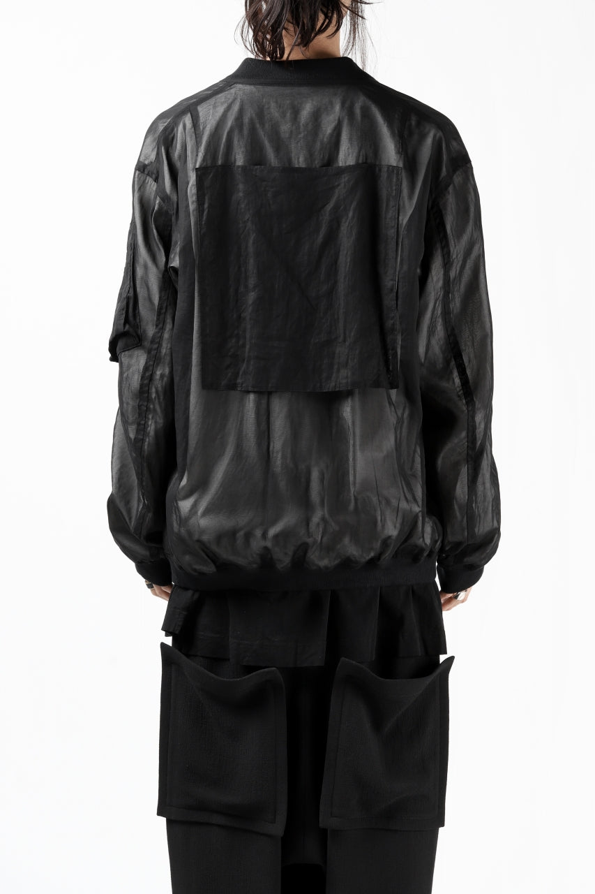 Load image into Gallery viewer, KLASICA FLIGHT PC-1 JACKET / TRANSLUCENT ORGANDY (BLACK)