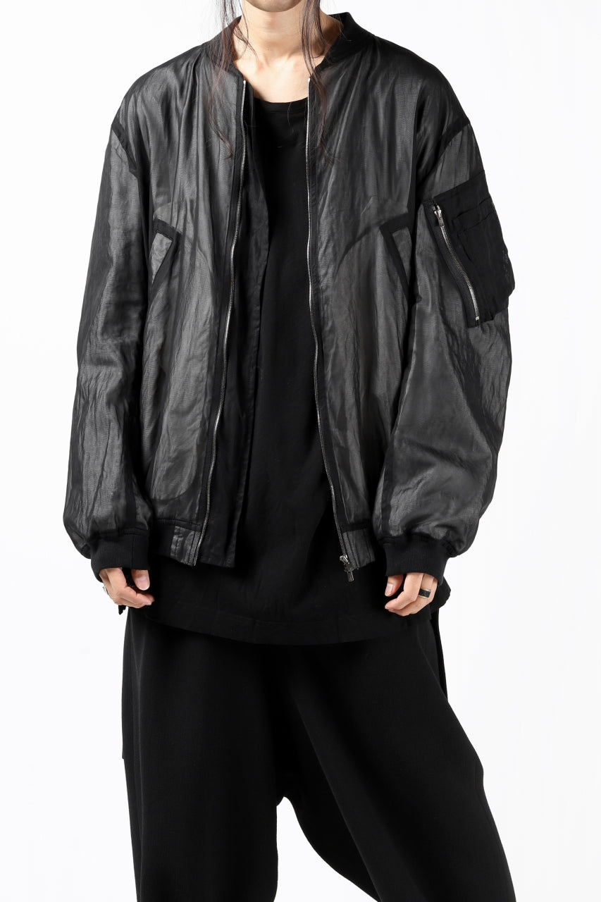 Load image into Gallery viewer, KLASICA FLIGHT PC-1 JACKET / TRANSLUCENT ORGANDY (BLACK)
