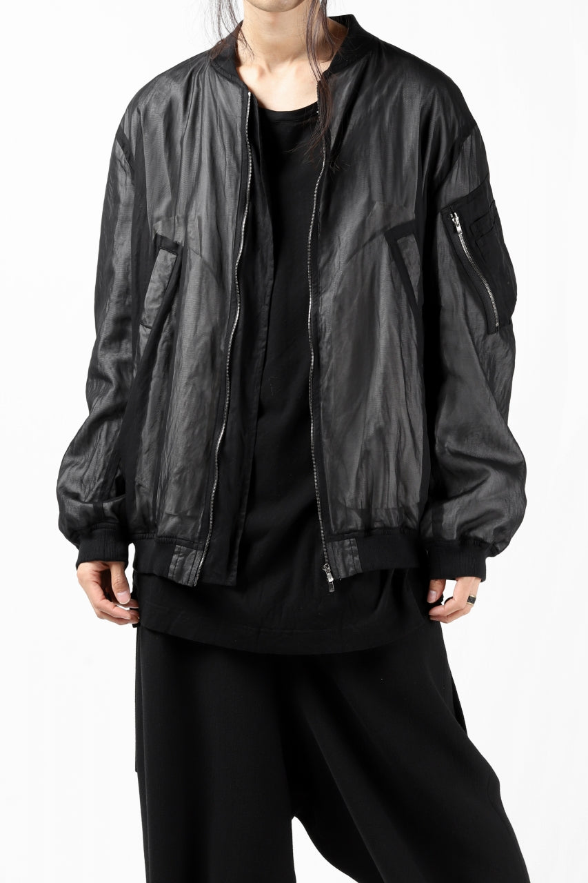 Load image into Gallery viewer, KLASICA FLIGHT PC-1 JACKET / TRANSLUCENT ORGANDY (BLACK)