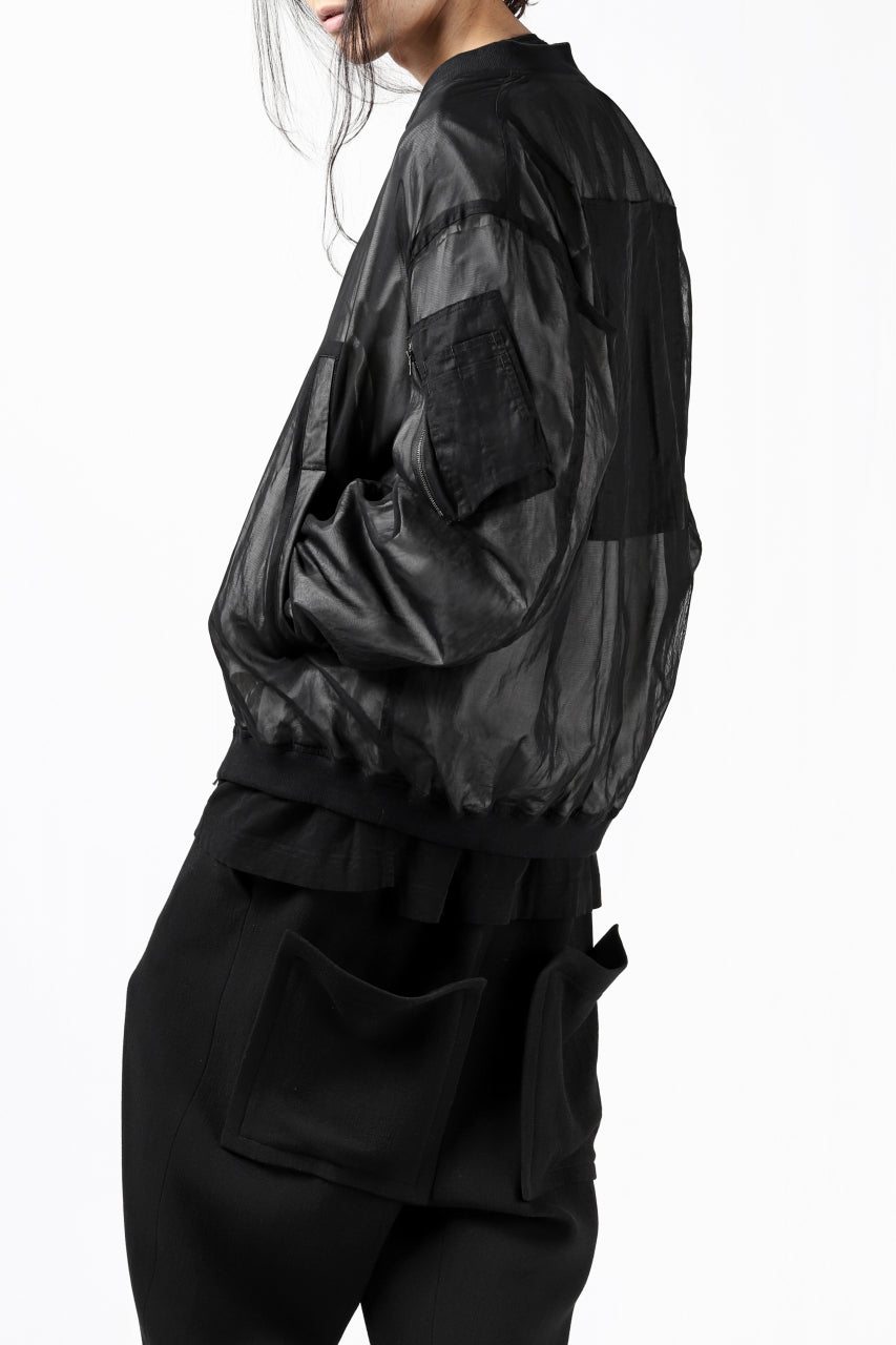 Load image into Gallery viewer, KLASICA FLIGHT PC-1 JACKET / TRANSLUCENT ORGANDY (BLACK)
