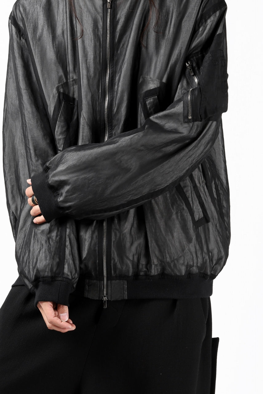 Load image into Gallery viewer, KLASICA FLIGHT PC-1 JACKET / TRANSLUCENT ORGANDY (BLACK)
