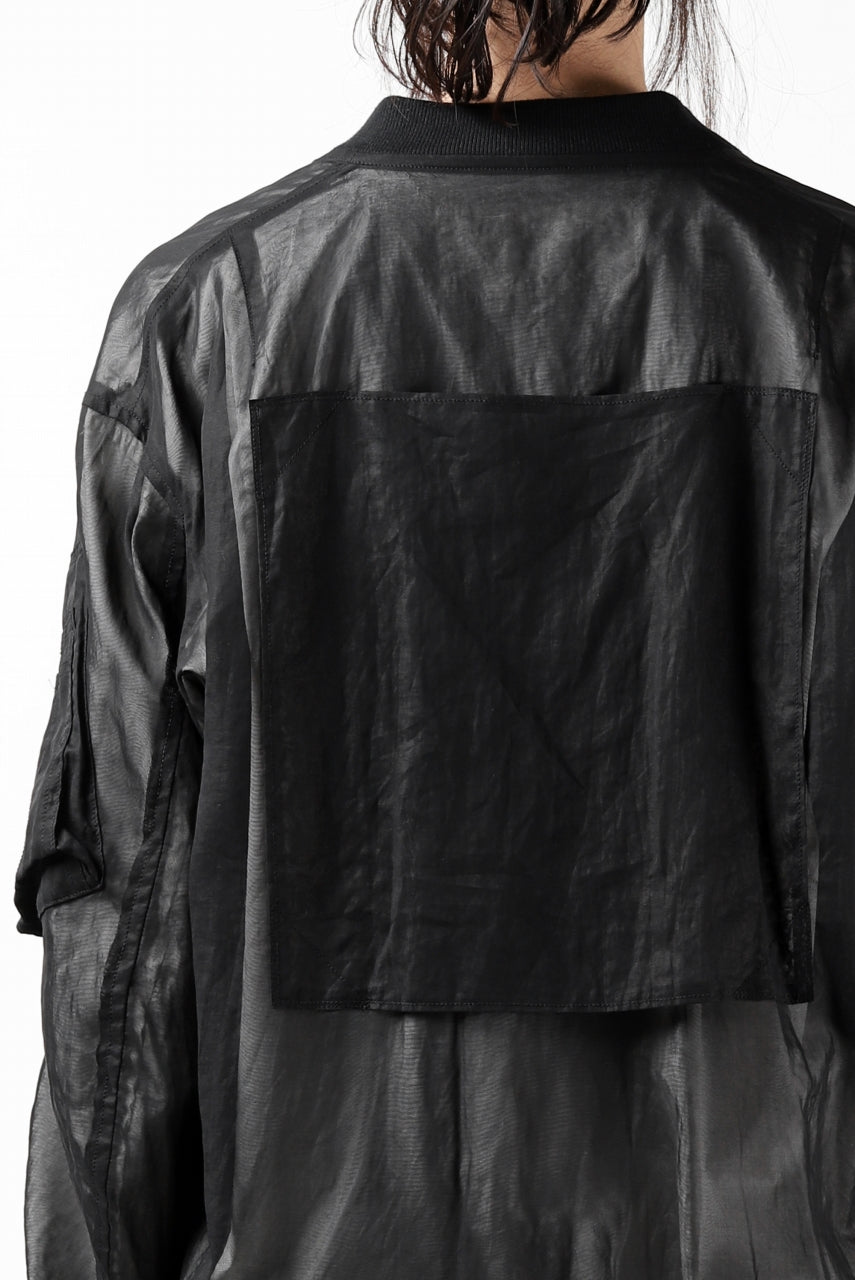 Load image into Gallery viewer, KLASICA FLIGHT PC-1 JACKET / TRANSLUCENT ORGANDY (BLACK)