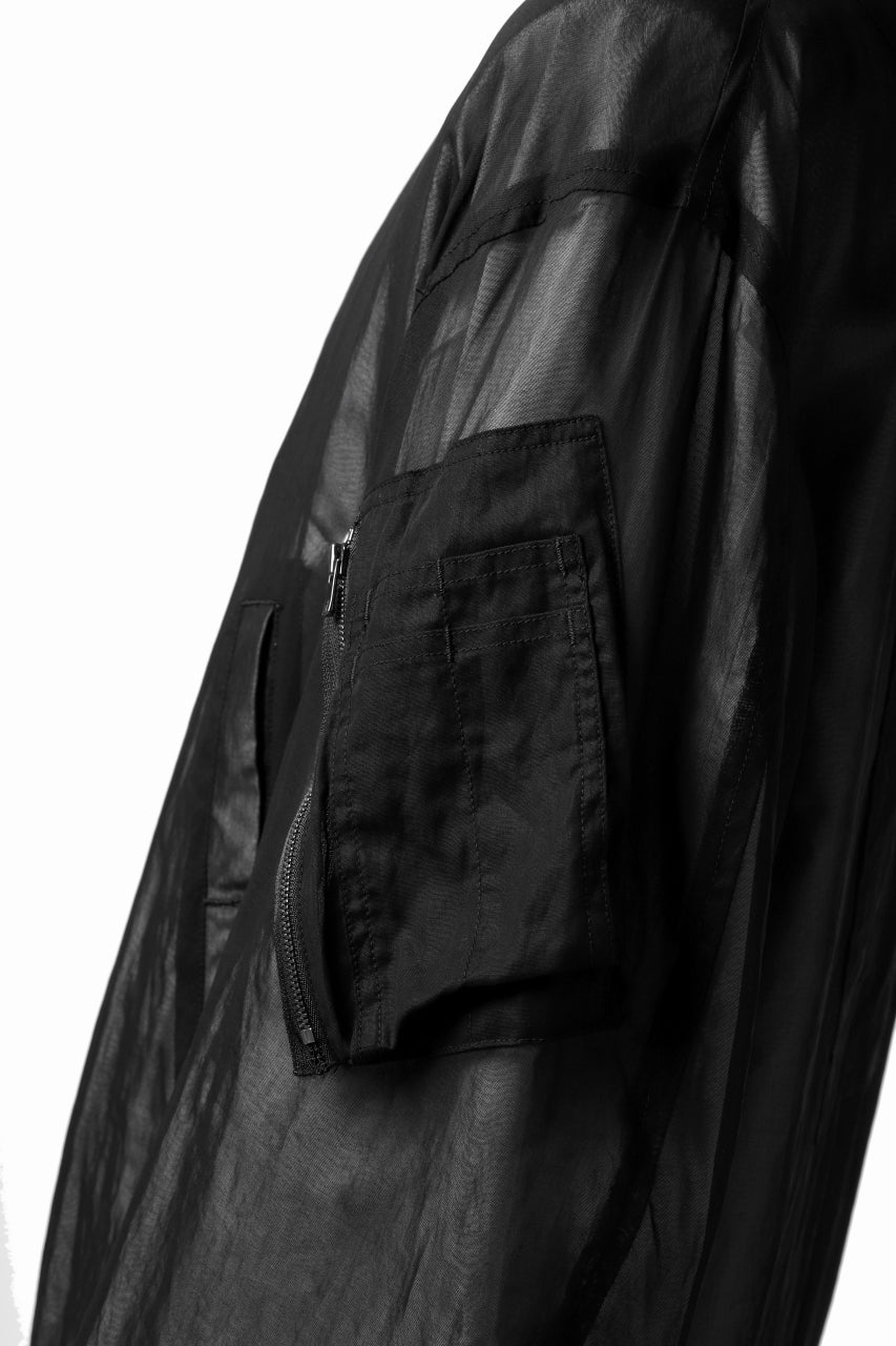 Load image into Gallery viewer, KLASICA FLIGHT PC-1 JACKET / TRANSLUCENT ORGANDY (BLACK)
