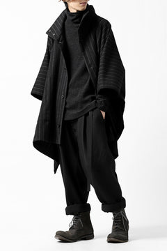 画像をギャラリービューアに読み込む, KLASICA MARGOT PONCHO COAT / WOOL FLANNEL (VINTAGE STRIPE)