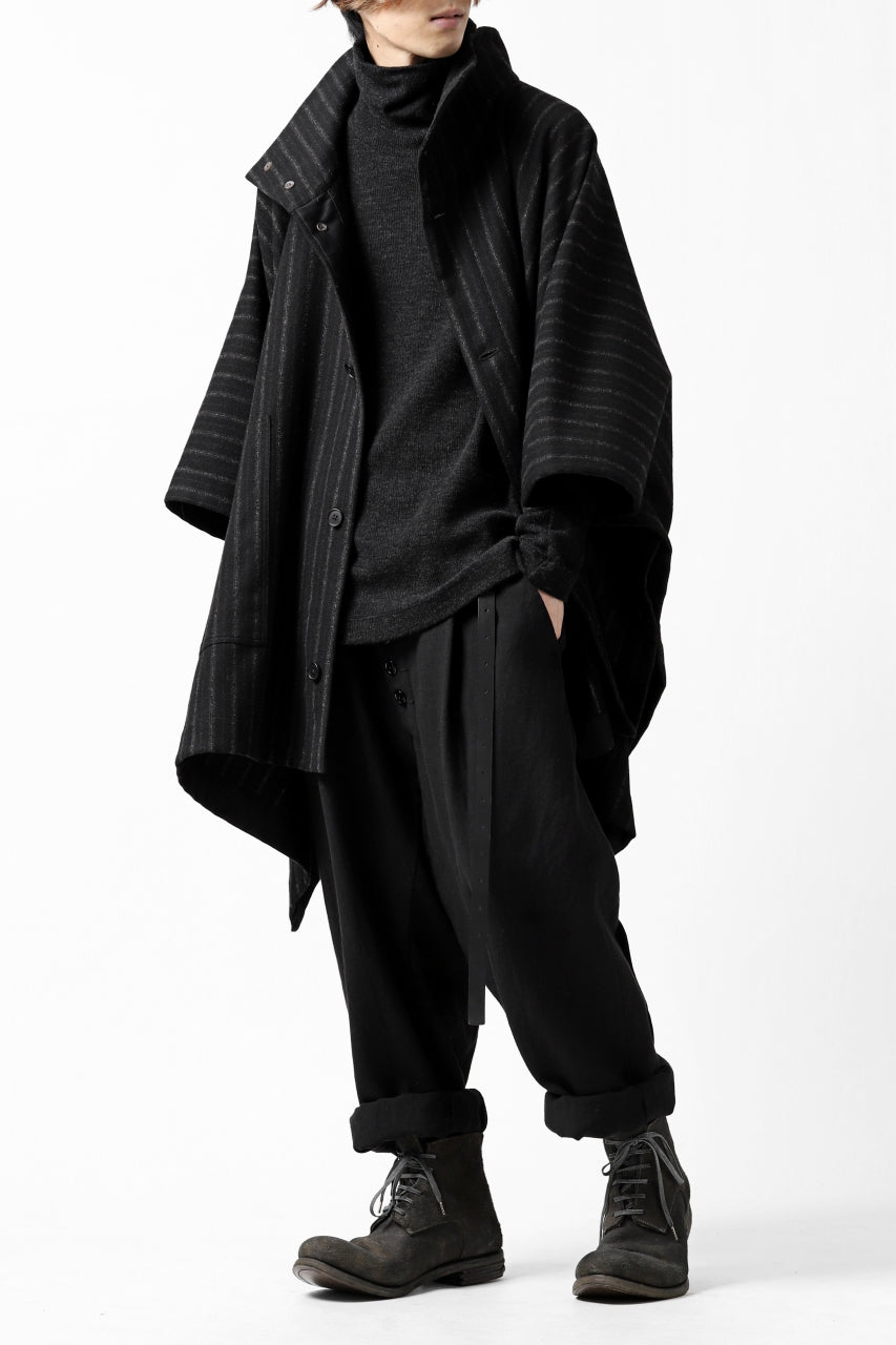 Load image into Gallery viewer, KLASICA SABRON WIDE TAPERED TROUSERS / MONOTONE HOUND TOOTH (BLACK)