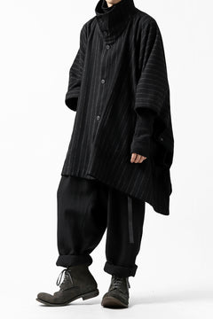 画像をギャラリービューアに読み込む, KLASICA MARGOT PONCHO COAT / WOOL FLANNEL (VINTAGE STRIPE)