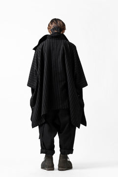 画像をギャラリービューアに読み込む, KLASICA MARGOT PONCHO COAT / WOOL FLANNEL (VINTAGE STRIPE)