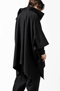 画像をギャラリービューアに読み込む, KLASICA MARGOT PONCHO COAT / WOOL FLANNEL (VINTAGE STRIPE)