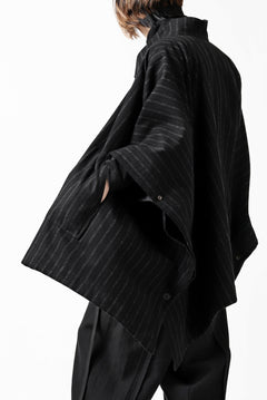画像をギャラリービューアに読み込む, KLASICA MARGOT PONCHO COAT / WOOL FLANNEL (VINTAGE STRIPE)