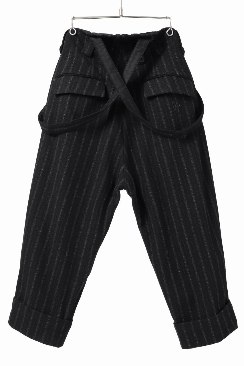 画像をギャラリービューアに読み込む, KLASICA BARREL SUSPENDER TROUSERS / WOOL FLANNEL (VINTAGE STRIPE)