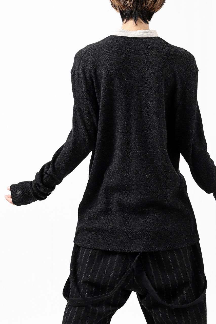 Load image into Gallery viewer, KLASICA BLACK DOG CARDIGAN / WEANER WOOL RIB (SHADOW)