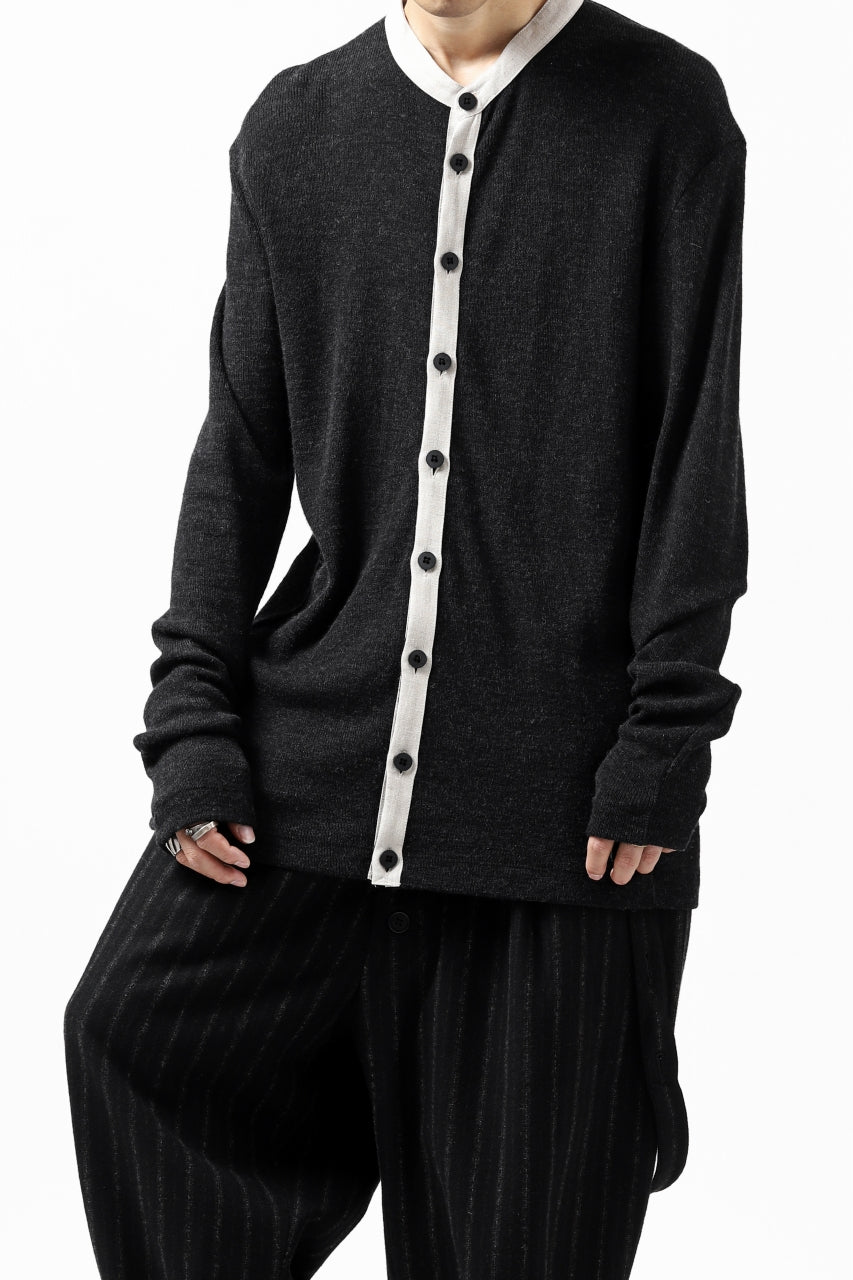 Load image into Gallery viewer, KLASICA BLACK DOG CARDIGAN / WEANER WOOL RIB (SHADOW)