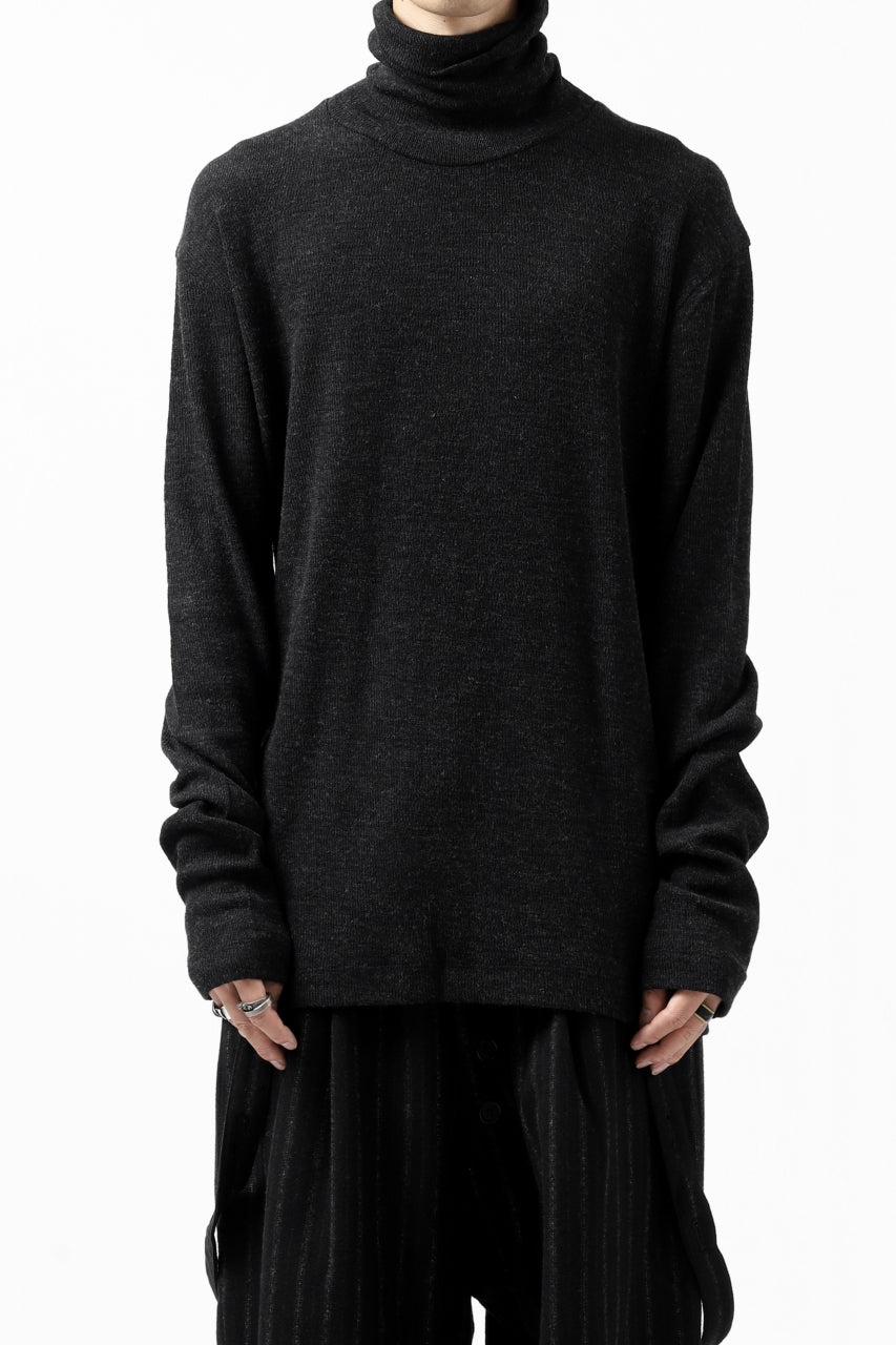 画像をギャラリービューアに読み込む, KLASICA SMOKE TURTLE NECK KNIT SWEATER / WEANER WOOL RIB (SHADOW)