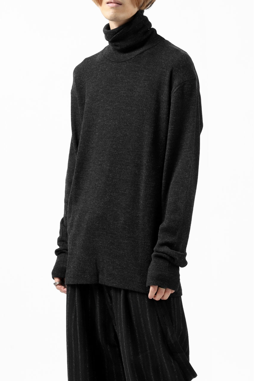画像をギャラリービューアに読み込む, KLASICA SMOKE TURTLE NECK KNIT SWEATER / WEANER WOOL RIB (SHADOW)
