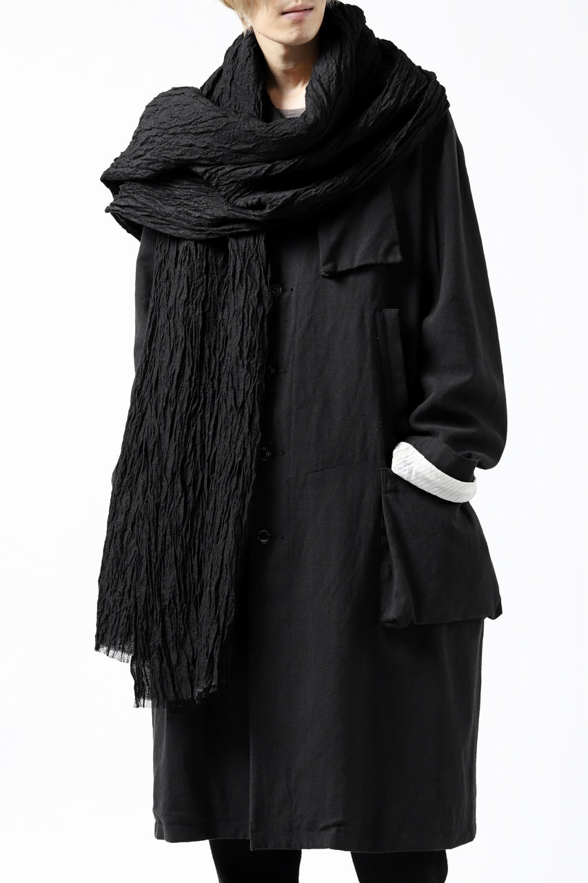 Load image into Gallery viewer, KLASICA GLACIER FLUFFY STOLE / SHRINK SILK (BLACK)