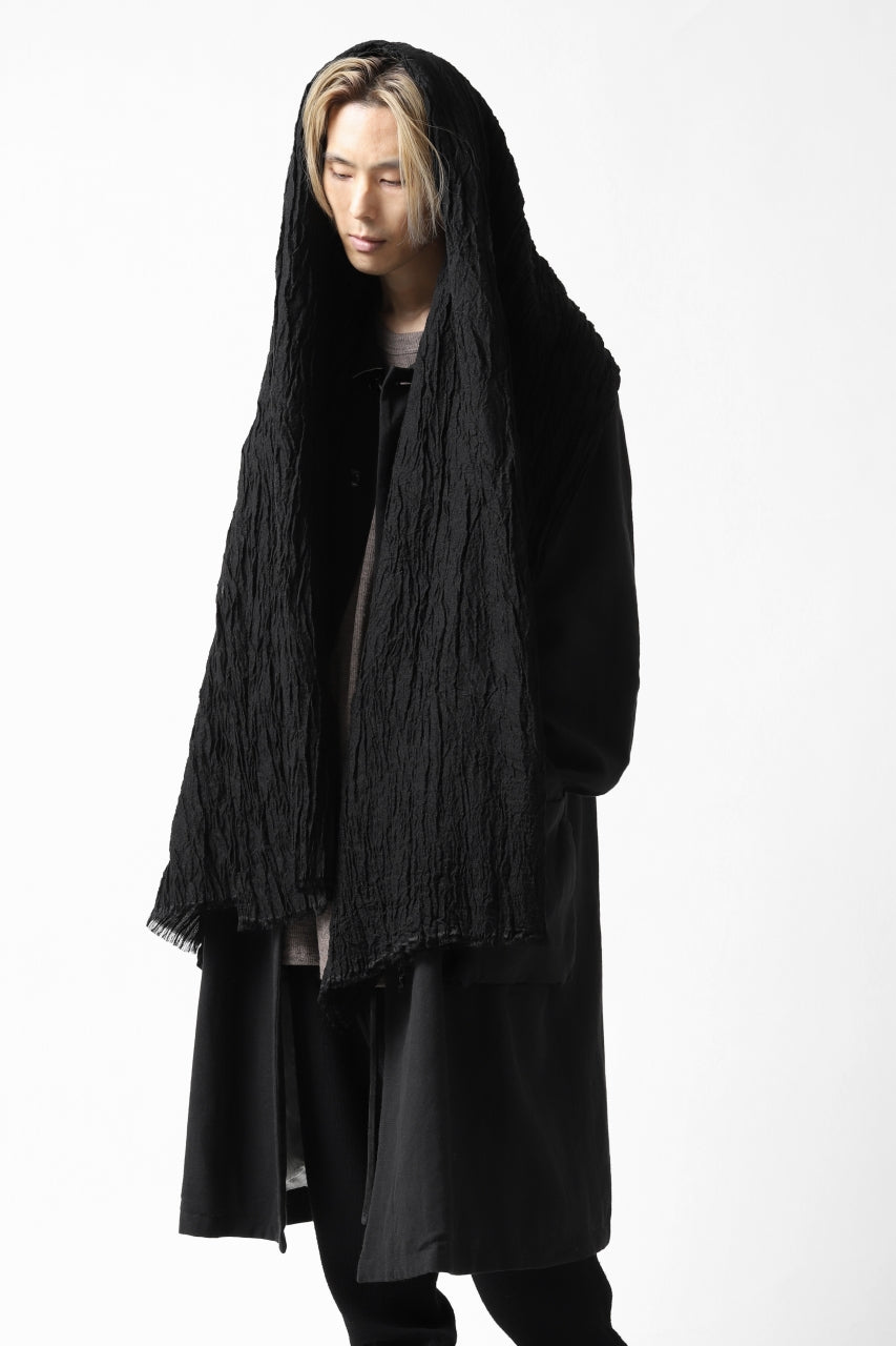 Load image into Gallery viewer, KLASICA GLACIER FLUFFY STOLE / SHRINK SILK (BLACK)