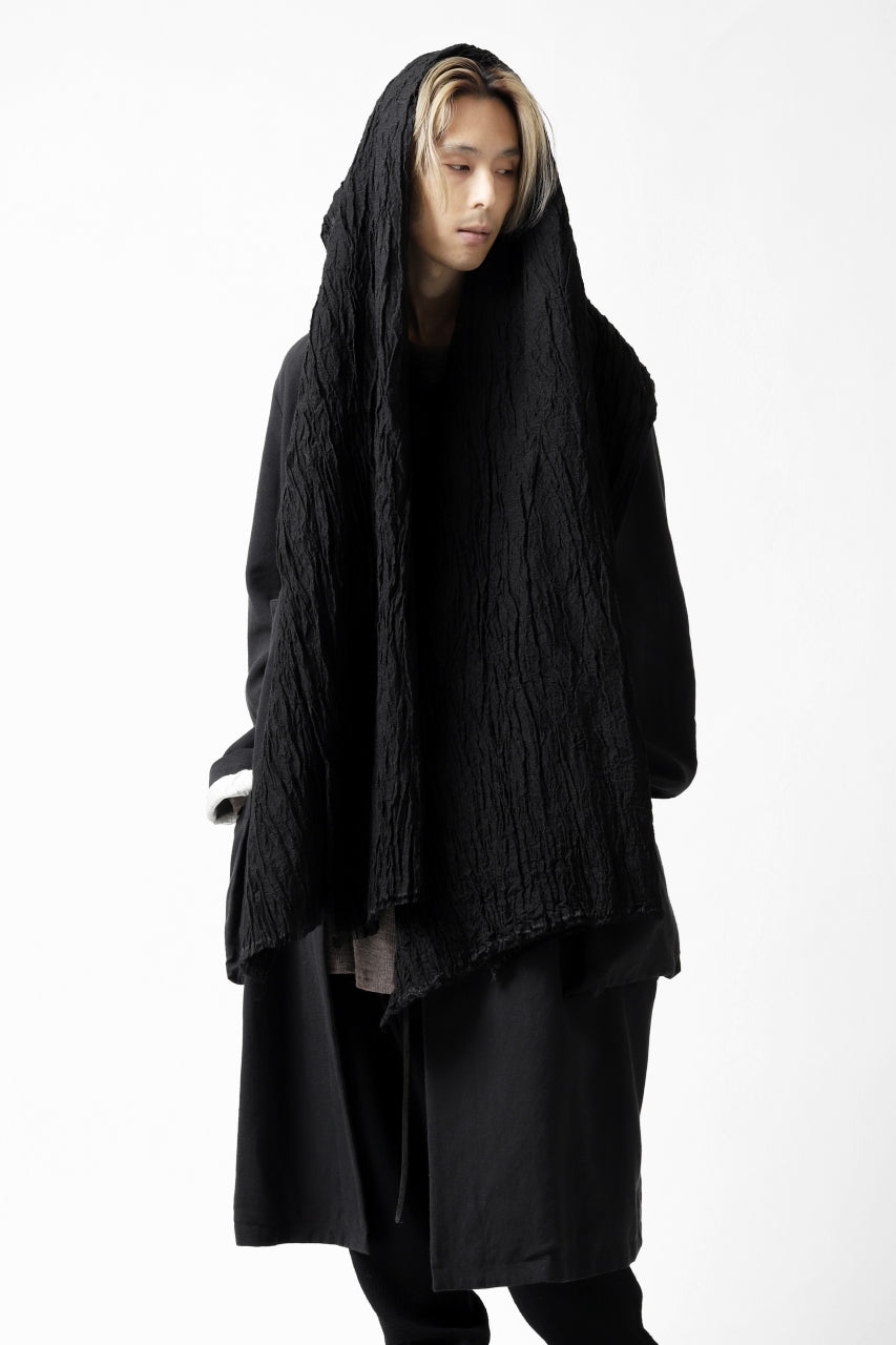 Load image into Gallery viewer, KLASICA GLACIER FLUFFY STOLE / SHRINK SILK (BLACK)