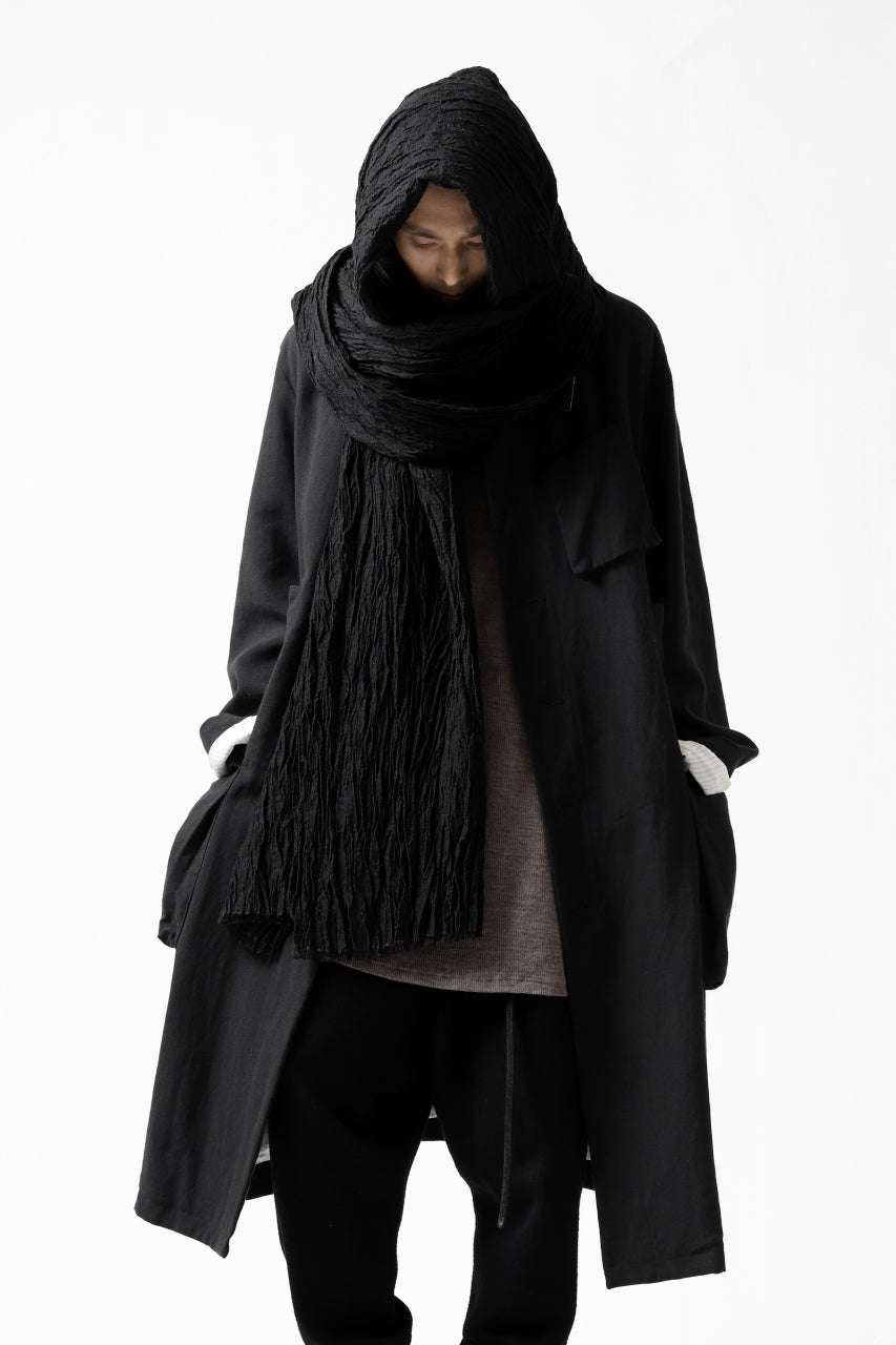 Load image into Gallery viewer, KLASICA GLACIER FLUFFY STOLE / SHRINK SILK (BLACK)