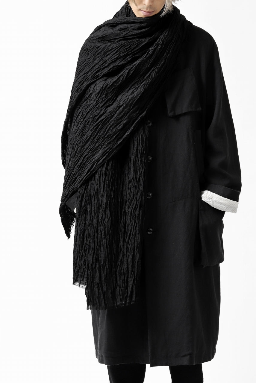 Load image into Gallery viewer, KLASICA GLACIER FLUFFY STOLE / SHRINK SILK (BLACK)