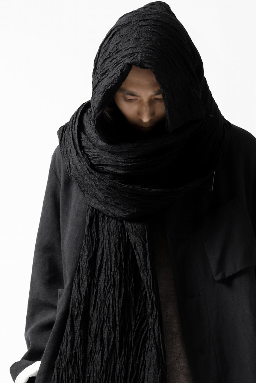 Load image into Gallery viewer, KLASICA GLACIER FLUFFY STOLE / SHRINK SILK (BLACK)