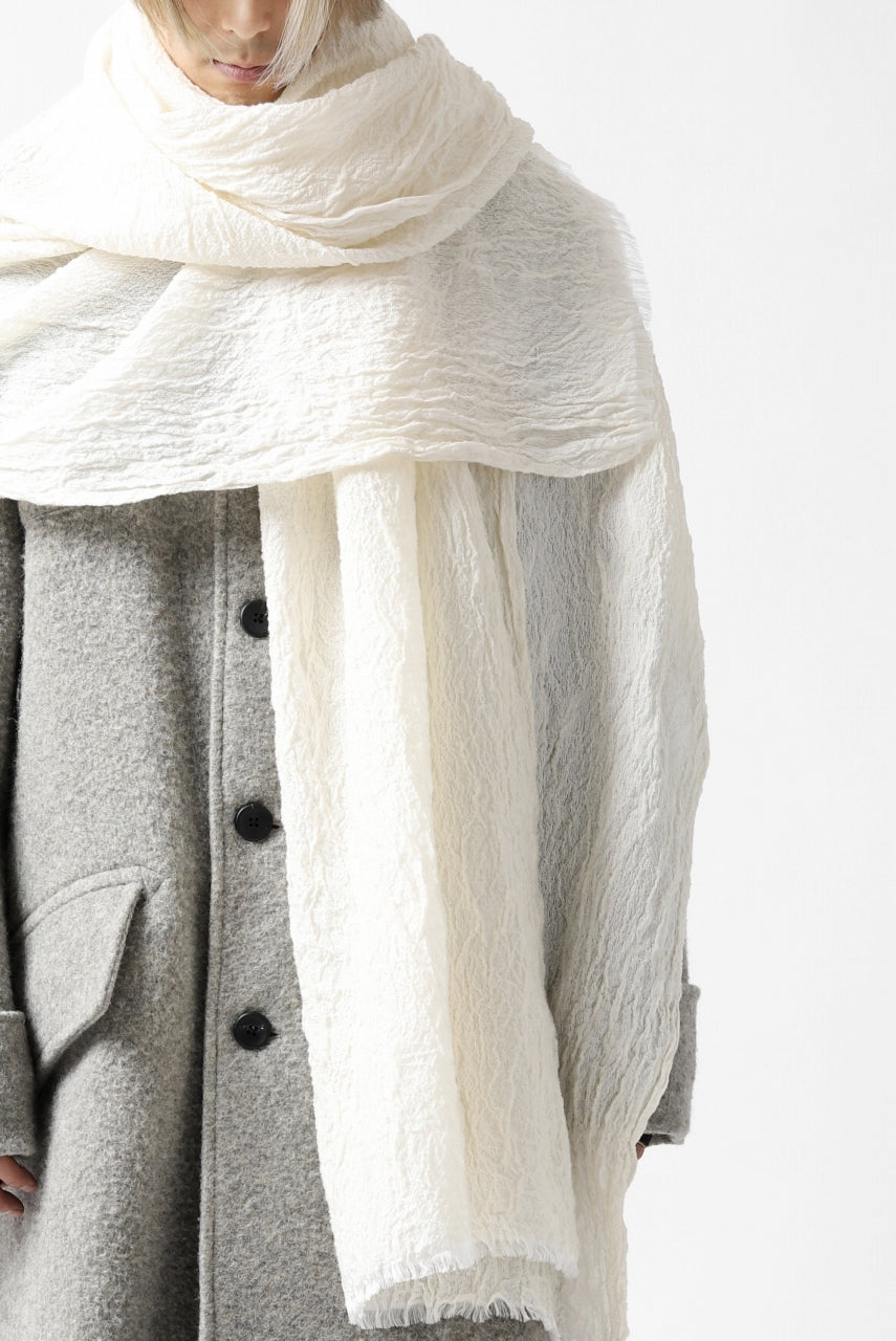 Load image into Gallery viewer, KLASICA GLACIER FLUFFY STOLE / SHRINK SILK (EGG SHELL)