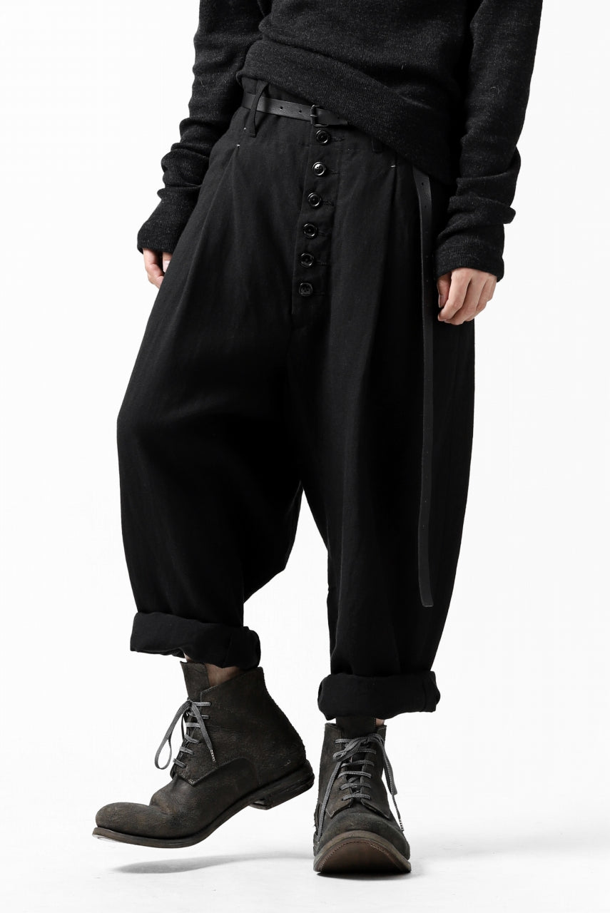 Load image into Gallery viewer, KLASICA SABRON WIDE TAPERED TROUSERS / MONOTONE HOUND TOOTH (BLACK)