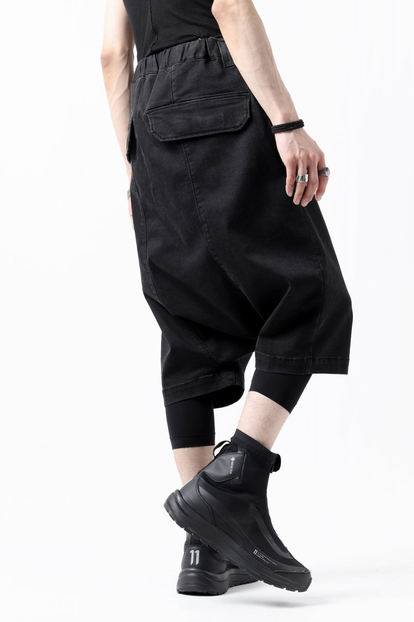 画像をギャラリービューアに読み込む, ISAMU KATAYAMA BACKLASH SARROUEL DENIM SHORTS / EXTREME STRETCH WASHER (BLACK)