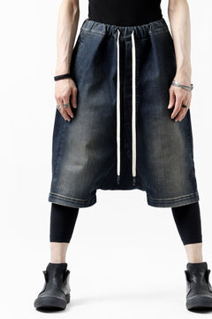画像をギャラリービューアに読み込む, ISAMU KATAYAMA BACKLASH SARROUEL DENIM SHORTS / EXTREME STRETCH DIRTY (INDIGO)